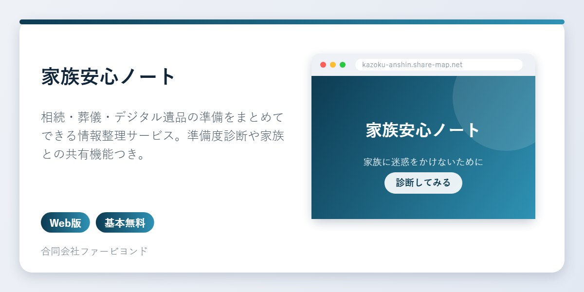 家族安心ノートのアイコンとアプリ画面