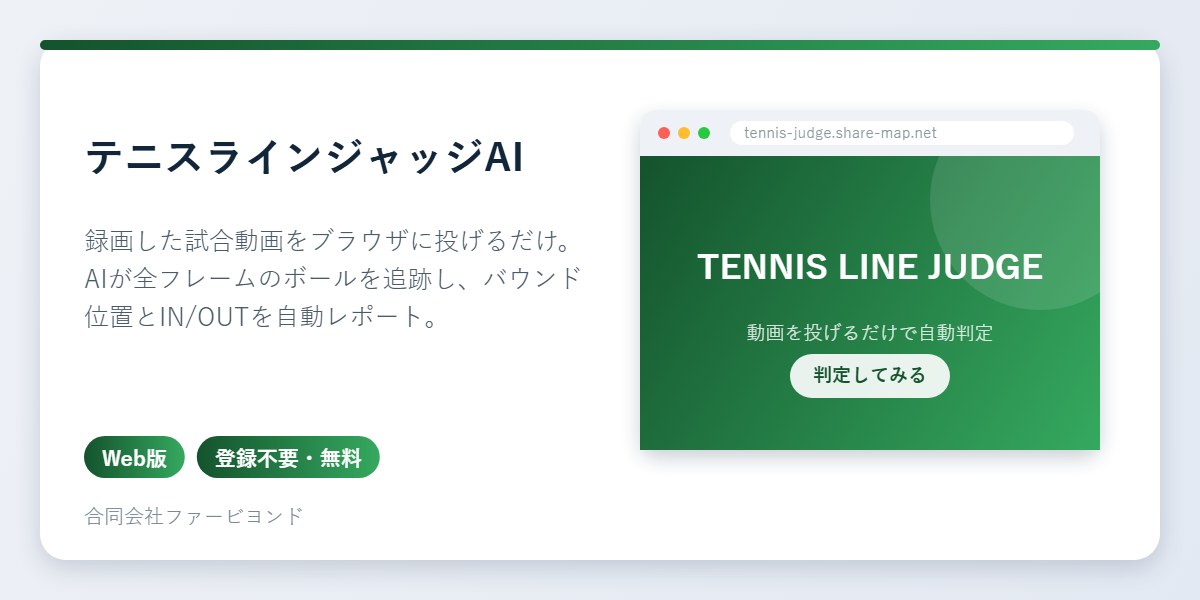 テニスラインジャッジAIのアイコンとアプリ画面